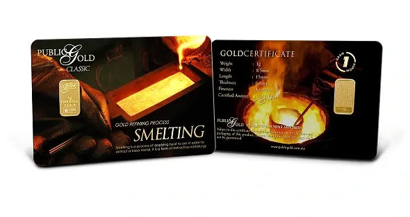 Public Gold Bullion Bar 1g (999.9) - Smelting
